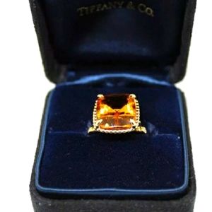 Tiffany & Co. Gold Ring with Orange Gemstone